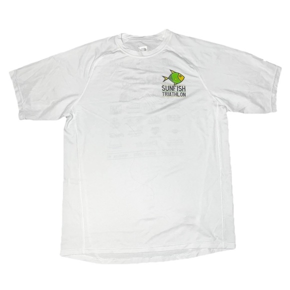 The North Face White Sunfish Triathlon Shirt Swim Bike Run Men’s Small EUC - Picture 1 of 8